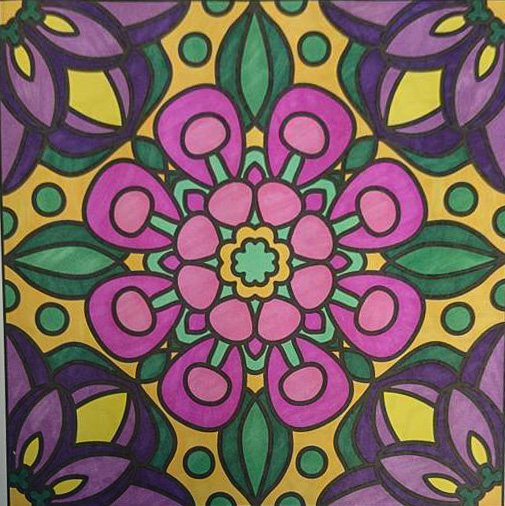 Colored by Sabrina Williams - from Flowers (For Crayons And Wide Tipped Markers)