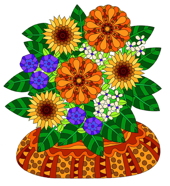 Colored by Sheila Ann Galantino - from Wow (Angie's Extreme Coloring Books Volume 1)