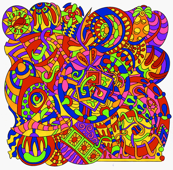 Colored by Sheila Ann Galantino - from Wow (Angie's Extreme Coloring Books Volume 1)