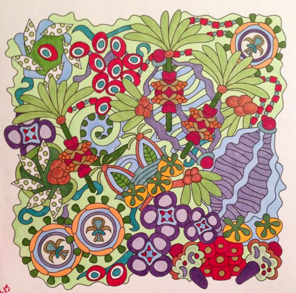 Colored by Susan Culhane - from Wow (Angie's Extreme Coloring Books Volume 1)