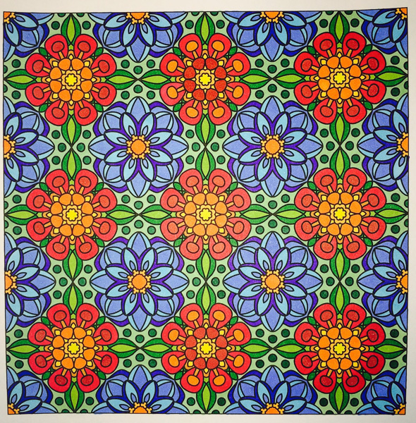 Colored by Vicky Borrow - from Flowers (Angie's Patterns Volume 8)