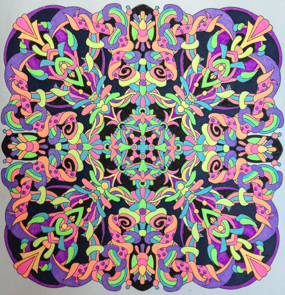 Colored by Alison Ferries - from Wow (Angie's Extreme Coloring Books Volume 1)