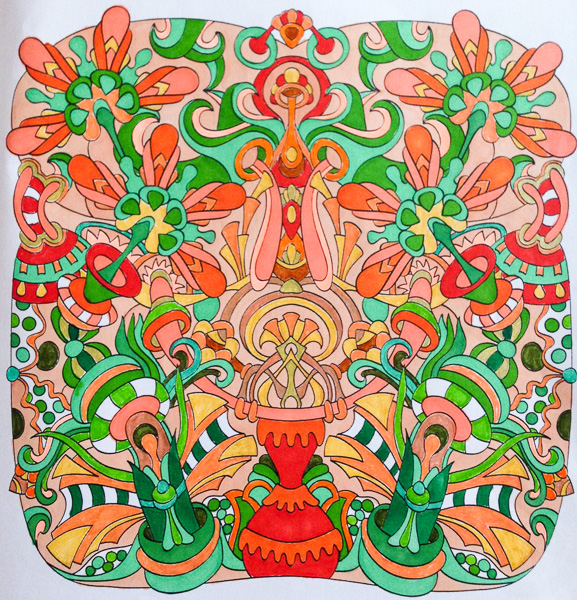 Colored by Alison Ferries - from Wow (Angie's Extreme Coloring Books Volume 1)