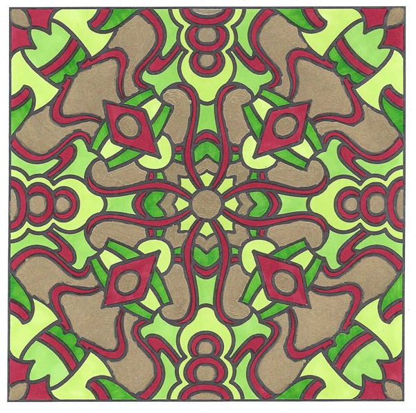 Colored by Annette DeJong - from Doodles (For Crayons And Wide Tipped Markers)
