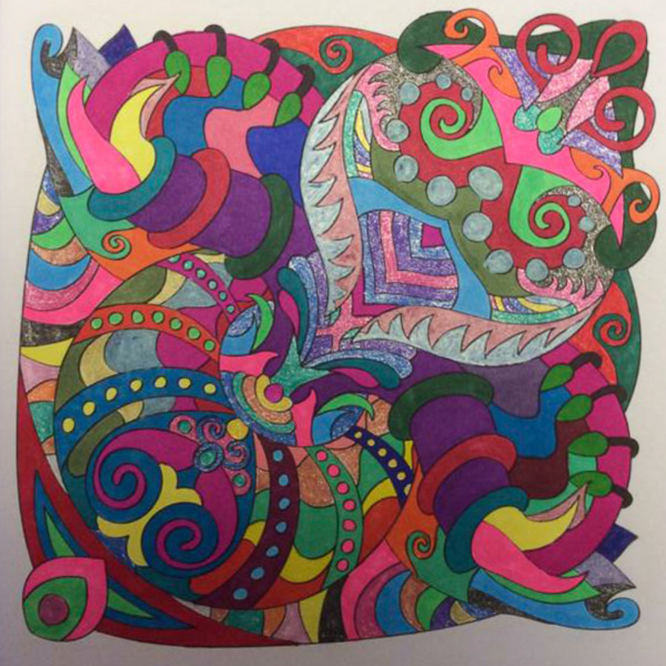Colored by Cozette Morstein - from Wow (Angie's Extreme Coloring Books Volume 1)