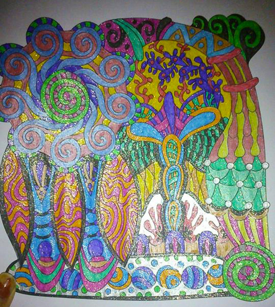 Colored by Kate Bodey - from Wow (Angie's Extreme Coloring Books Volume 1)