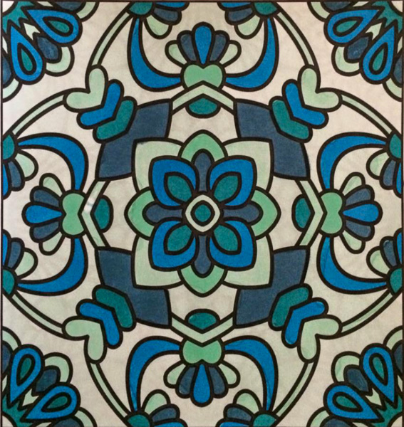 Colored by Laurie Catlin - from Flowers (For Crayons And Wide Tipped Markers)