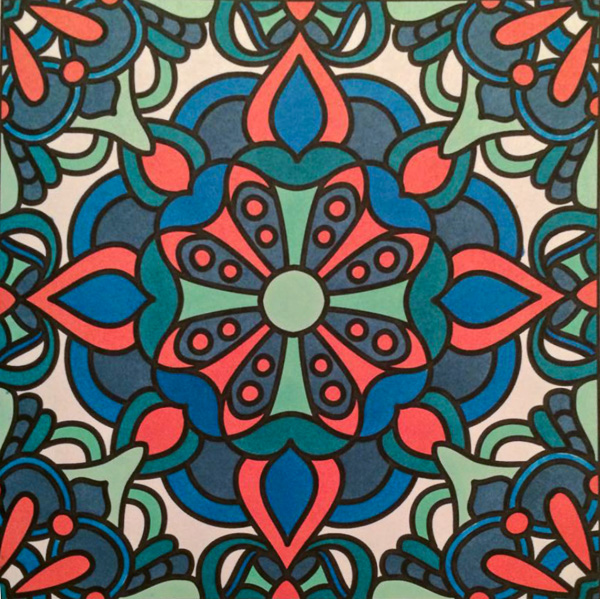 Colored by Laurie Catlin - from More Flowers (For Crayons And Wide Tipped Markers)