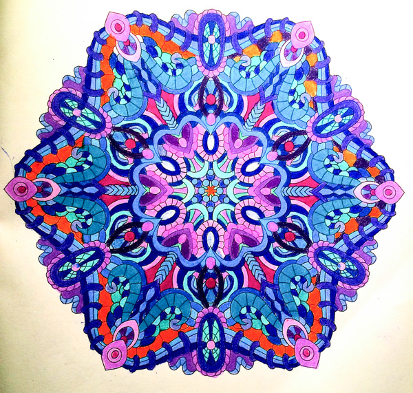 Colored by Lisa Tarlton Wilson - from Wow (Angie's Extreme Coloring Books Volume 1)
