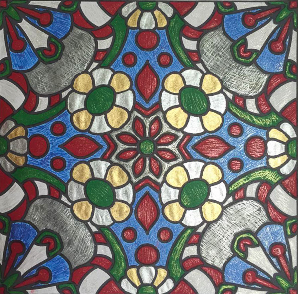 Colored by Melissa Evans - from Flowers (For Crayons And Wide Tipped Markers)