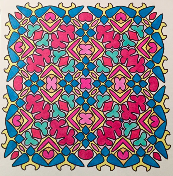 Colored by Melissa Evans - from Ink Doilies (Angie's Patterns Volume 1)