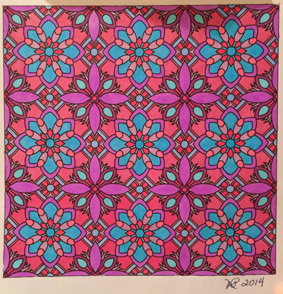 Colored by Nancy Posey - from Flowers (Angie's Patterns Volume 8)