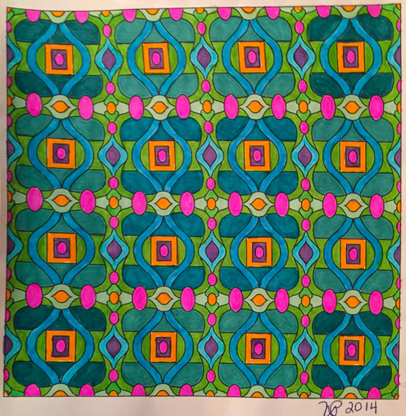Colored by Nancy Posey - from Whimsy (Angie's Patterns Volume 2)