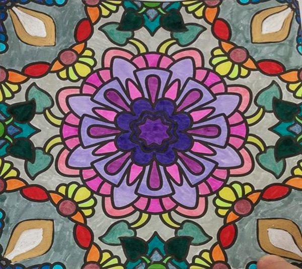 Colored by Nicole VdZon - from More Flowers (For Crayons And Wide Tipped Markers)