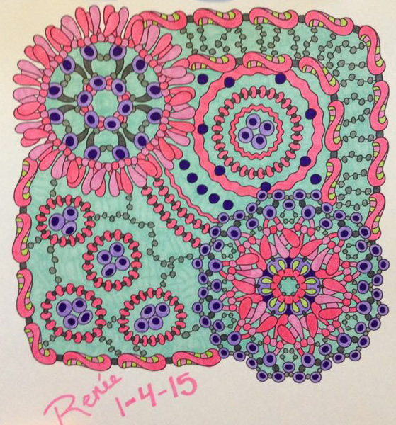 Colored by Renee Maas - from Wow (Angie's Extreme Coloring Books Volume 1)