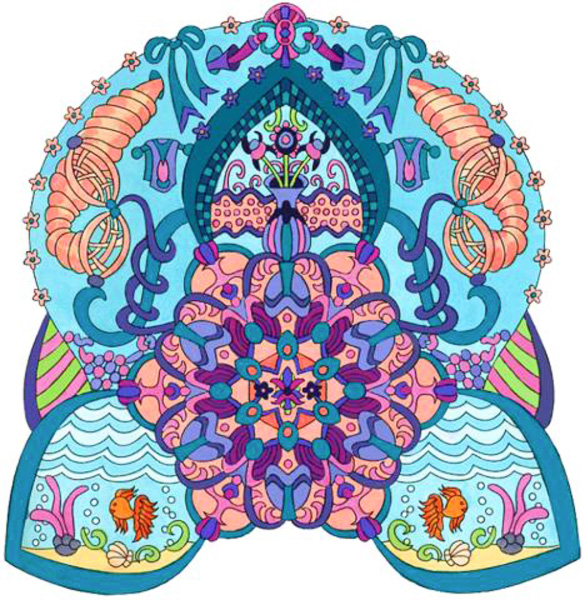 Colored by Sheila Ann Galantino - from Wow (Angie's Extreme Coloring Books Volume 1)