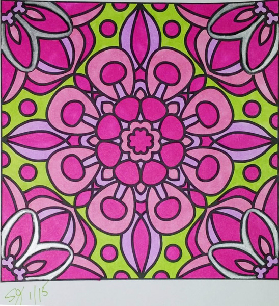 Colored by Shyla Jannusch - from Flowers (For Crayons And Wide Tipped Markers)