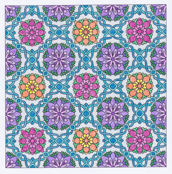 Colored by Sue Cooper - from Flowers (Angie's Patterns Volume 8)
