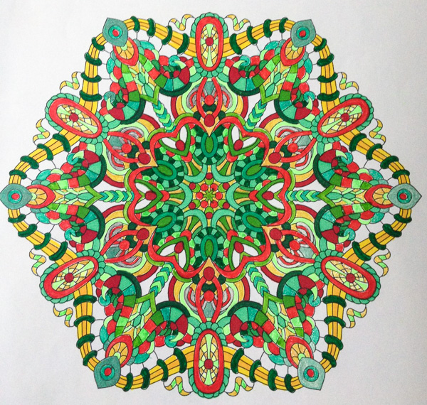 Colored by Alison Ferries - from Wow (Angie's Extreme Coloring Books Volume 1)