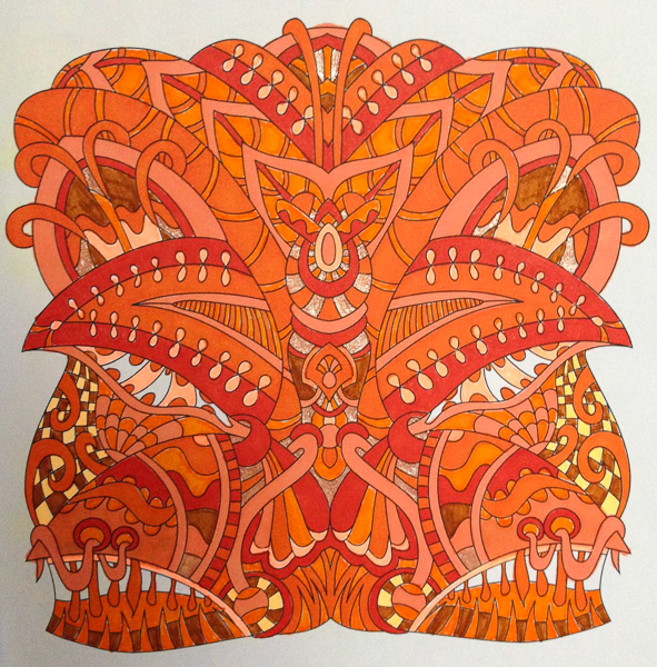 Colored by Alison Ferries - from Wow (Angie's Extreme Coloring Books Volume 1)
