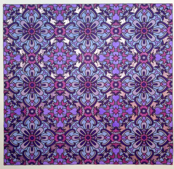 Colored by Amy Wilson-Fontenot - from Flowers (Angie's Patterns Volume 8), Peaceful Purple