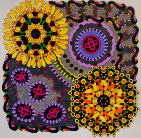 Colored by Annette DeJong - from Wow (Angie's Extreme Coloring Books Volume 1)