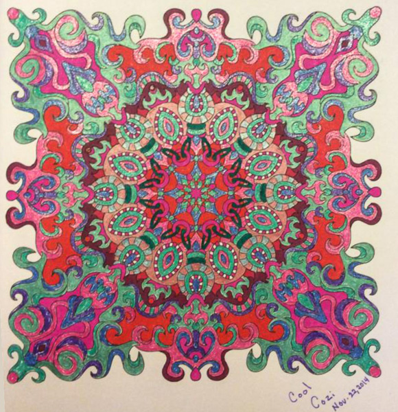 Colored by Cozette Morstein - from Cool (Angie's Extreme Coloring Books Volume 2)