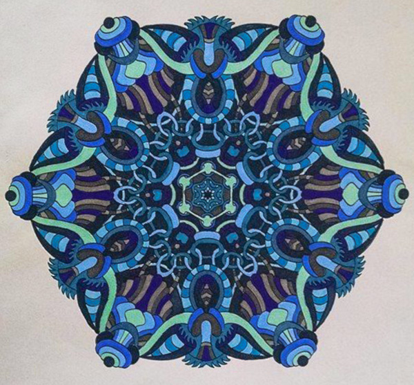 Colored by Delia Baker - from Wow (Angie's Extreme Coloring Books Volume 1)