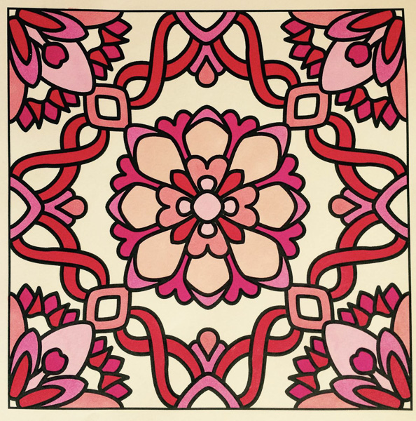 Colored by Laurie Catlin - from Flowers (For Crayons And Wide Tipped Markers)