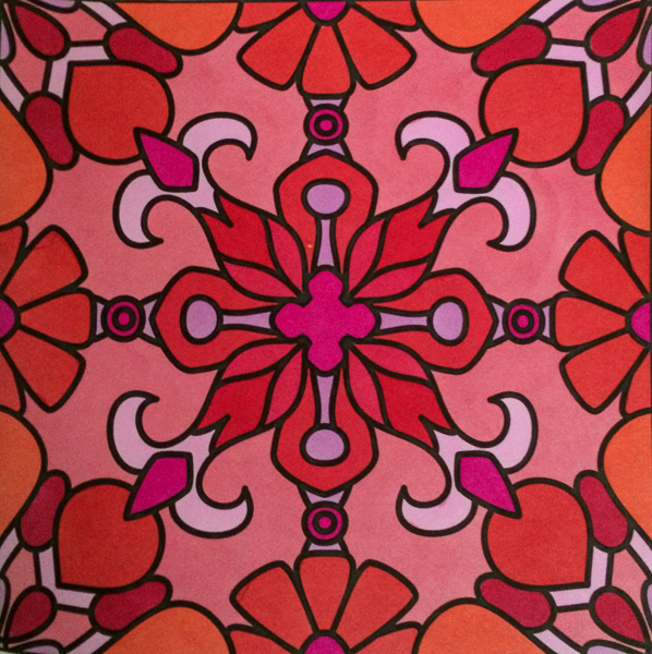 Colored by Laurie Catlin - from Flowers (For Crayons And Wide Tipped Markers)