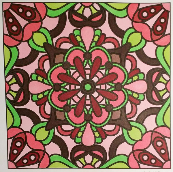 Colored by Melissa Adamek-Dean - from Flowers (For Crayons And Wide Tipped Markers)