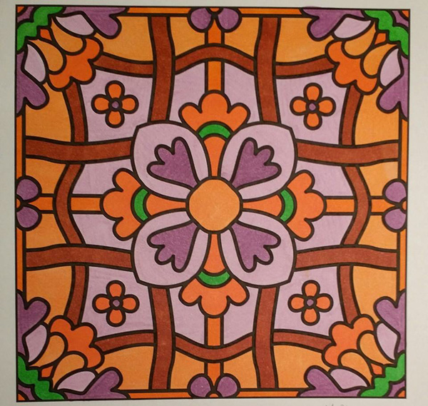 Colored by Melissa Adamek-Dean - from More Flowers (For Crayons And Wide Tipped Markers)