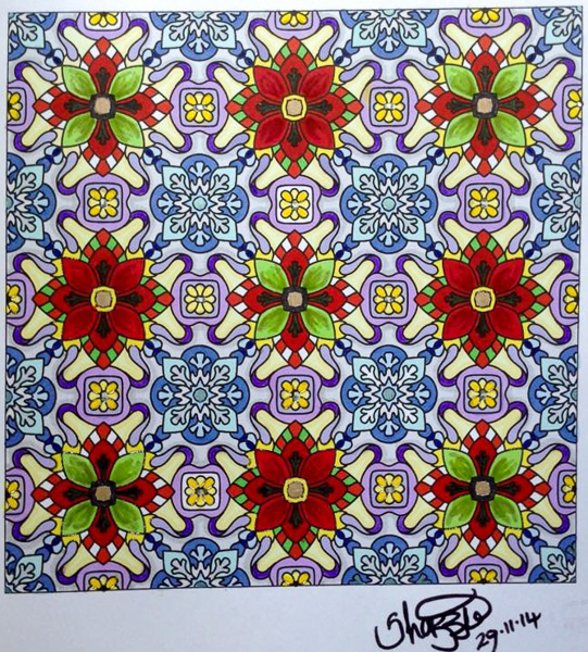Colored by Shazzie Morgan - from Flowers (Angie's Patterns Volume 8)