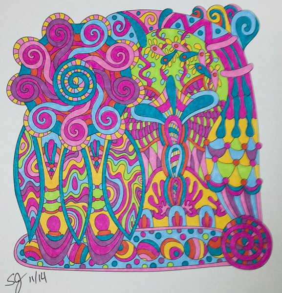 Colored by Shyla Jannusch - from Wow (Angie's Extreme Coloring Books Volume 1)