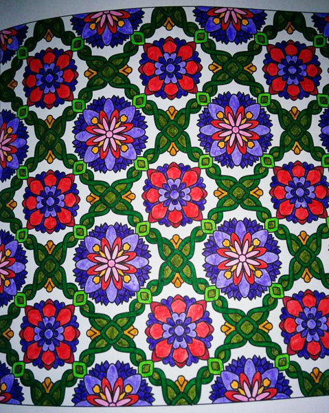 Colored by Angela Stainsby - from Flowers (Angie's Patterns Volume 8)