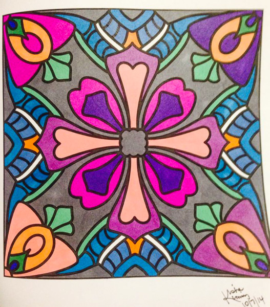 Colored by Kisha Kimsey - from Flowers (For Crayons And Wide Tipped Markers)