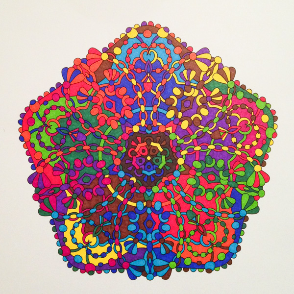 Colored by Marja Henson-Flipse - from Wow (Angie's Extreme Coloring Books Volume 1)