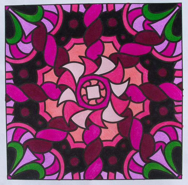 Colored by Mary Weeks - from More Doodles (For Crayons And Wide Tipped Markers)