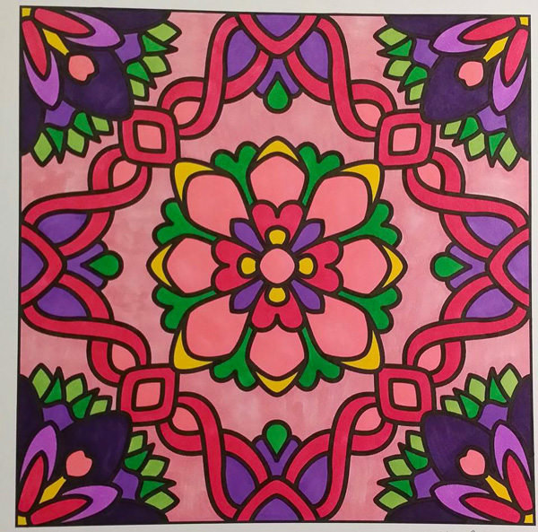 Colored by Melissa Adamek-Dean - from Flowers (For Crayons And Wide Tipped Markers)