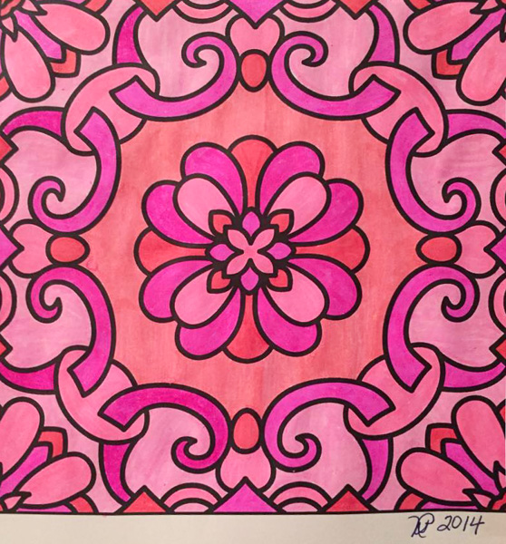 Colored by Nancy Posey - from Flowers (For Crayons And Wide Tipped Markers)
