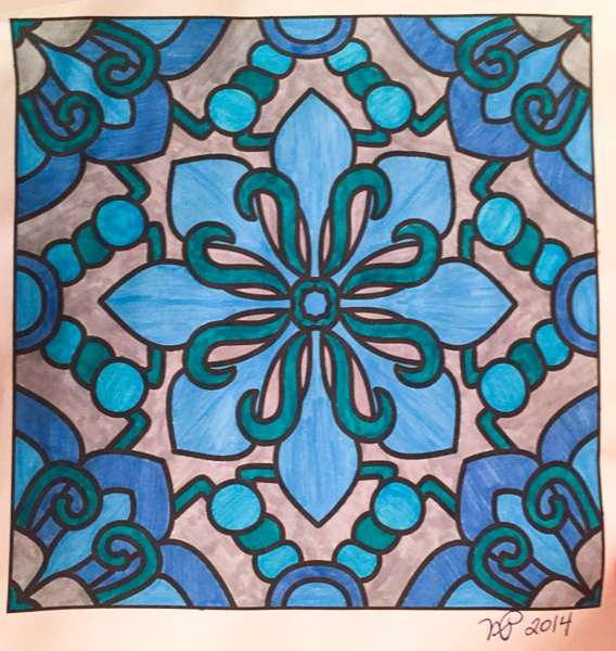 Colored by Nancy Posey - from Flowers (For Crayons And Wide Tipped Markers)