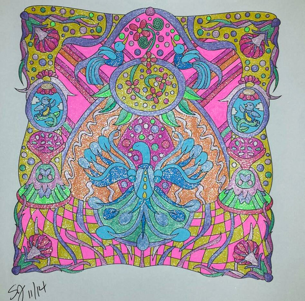 Colored by Shyla Jannusch - from Wow (Angie's Extreme Coloring Books Volume 1)
