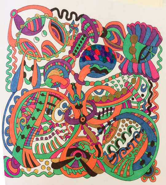 Colored by Cozette Morstein - from Wow (Angie's Extreme Coloring Books Volume 1)