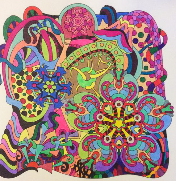 Colored by Cozette Morstein - from Wow (Angie's Extreme Coloring Books Volume 1)