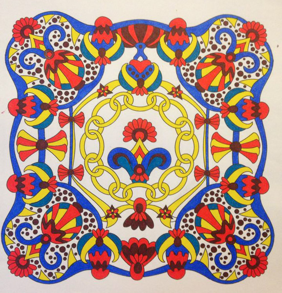 Colored by Erin Langbein - from Wow (Angie's Extreme Coloring Books Volume 1)