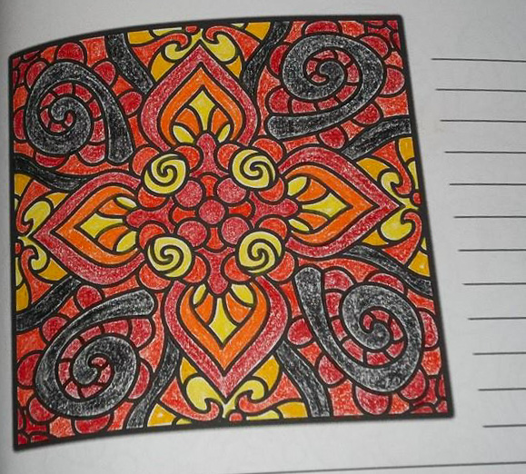 Colored by Jennie Dorsett - from Classy (A Coloring Journal)