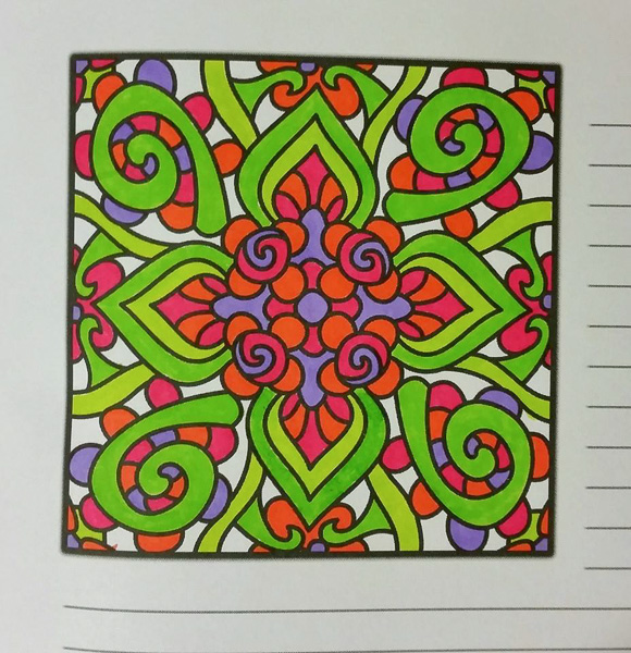 Colored by Judy Sarmiento - from Classy (A Coloring Journal)