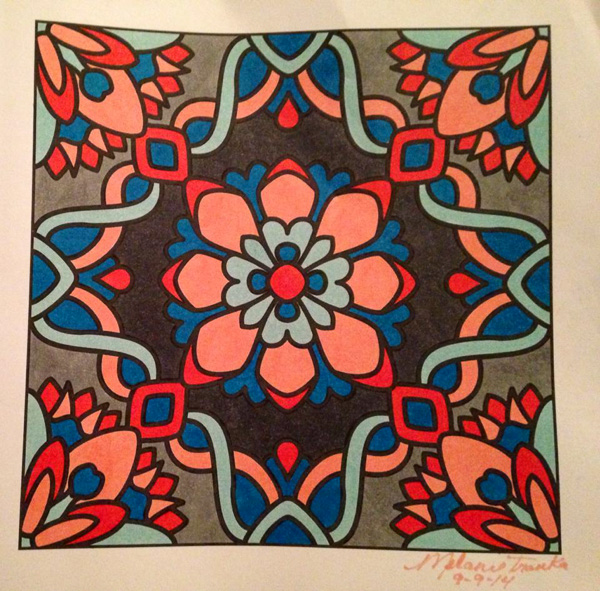 Colored by Melanie Tranka - from Flowers (For Crayons And Wide Tipped Markers)