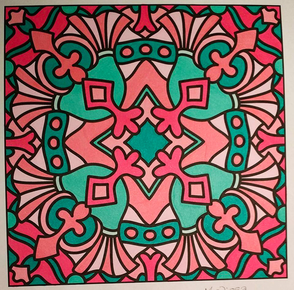 Colored by Melissa Adamek-Dean - from Bling (For Crayons And Wide Tipped Markers)