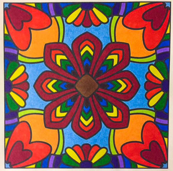 Colored by Melissa Evans - from Flowers (For Crayons And Wide Tipped Markers)